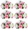 Sziqiqi Künstliche Seidenrosen für Hochzeit, Party, Geburtstag, Jahrestag, Blumenarrangement, Dekoration, Rosa & Weiß, 6 Stück