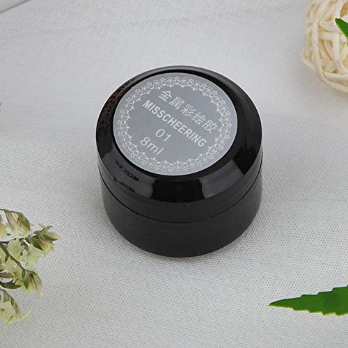 Esmalte de uñas de colores metalizados UV [01], 8 ml / bote de gel de pintura de uñas desechables, recipiente desechable