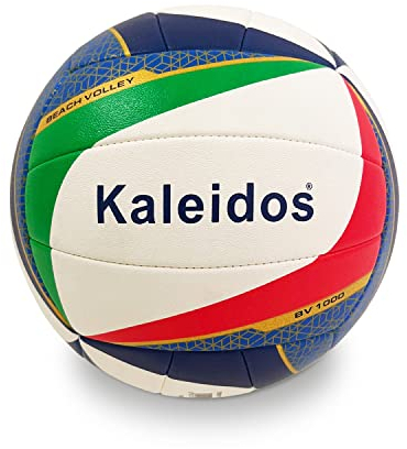 Mondo Sport - Palla da gioco volley Beach Volley BV-1000 - taglia 5 indoor, outdoor, beach - soft touch Finta Pelle - colore bianco, rosso, verde, blu - 13678