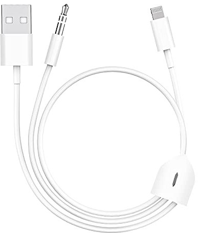[Apple MFi Certified]2 in 1 Audio Charging Cable Compatible with iPhone,Lightning to 3.5mm Aux Cord Audio Jack Works with Car Stereo Speaker Headphone Car Charger Support iPhone 12/11/11 Pro/XS/XR/8/7