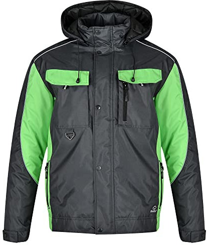 BWOLF BRAVER Arbeitsjacke Herren Winter Herren Winter Winddichte Winterjacke Arbeitsjacke Warme mit Kapuze Outdoor Jacken für Männer (Grau, XL)