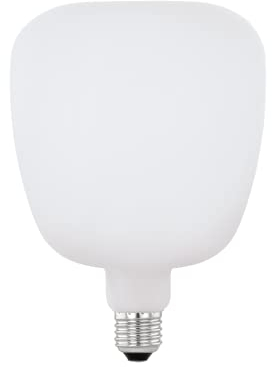 EGLO E27 LED Lampe dimmbar, extra-große eckige Glühbirne Big Size, 4,5 Watt (entspricht 40 Watt), 470 Lumen, Leuchtmittel warmweiß, 2700 K, Glühlampe Opal weiß, TS140, Ø 14 cm