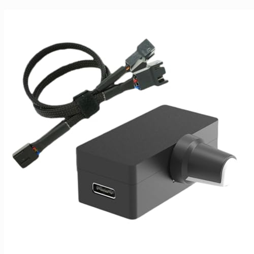 Gokelomg PWM-Geschwindigkeitsregler 4Pin PWM-Lüftersteuerung PWM-Steuerung USB-Type-C-Netzteil DIY-Wasserkühlungs-Kühlungsoption, Einfach zu Verwenden B