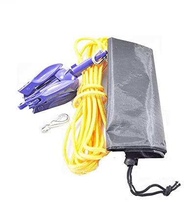 Generic Faltungsfaltanker Faltender Ankersatz Tragbarer Klappanchor-Boje-Kit for Kayak-Kanu-Beiboot-Angelboot-Zubehör-zusammenklappbarer Anker Verankerung von Booten (Color : Blue)