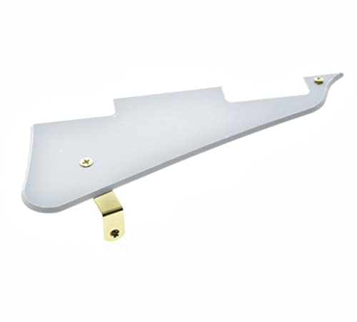 Dopro LP Gitarre Pickguard und LP Edelstahl Halterung mit Gold Steel Befestigungsschrauben für USA Les Paul Weiß 1-lagig