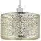 Ornate and Classic Moroccan Style Designed Shiny Plated Gold Metal Ceiling Pendant Lamp Shade 25cm x 15cm | 60w Maximum| Circular Metal Shade by Happy Homewares