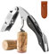 Tire-bouchon professionnel en acier inoxydable avec son Etui en Cuir. Qualité Hôtelière et Restauration. Avec Décapsuleur et coupe capsule - Limonadier professionnel, couteaux de sommelier. (Noir)