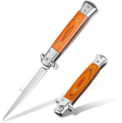 eiloszf Outdoor Klappmesser für Camping & Wandern Survival Knife - Scharfes Jagdmesser mit Gürtelclip - Angelmesser Einhandmesser (Rot)