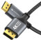 Sonero® Câble 4K DisplayPort 1.2, DisplayPort mâle vers DisplayPort mâle, 4K 60Hz, 2K 144Hz, gaine coton, gris/noir, 1.00 mètre