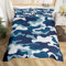 Modernes Camouflage-Bettwäsche-Set für King-Size-Bett, Blau, Marineblau, Cerulean-Grau, Camouflage-Bettwäsche-Set, 3-teilig, für Kinder, Jungen, Teenager, Raumdekoration, Armee-Camouflage,