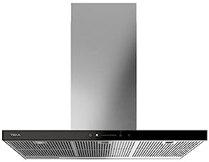 Teka Home DHP 98760 SOS - Campana Inteligente Horizontal 90 cm, 3 Velocidades + 2 Intensivas, Mandos Digitales Touch Control, Barra LED, Motor Brushless EcoPower, Función Fresh Air, Color Negro Inox