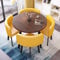 MAxba Konferenztisch Rund Esstisch mit 4 Stühlen Set Couchtisch Besprechungstisch Empfangtisch for Esszimmer, Küche & Wohnzimmer (Color : Yellow 1)