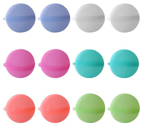 Tiardey 12 Stück Wiederverwendbare Wasserballons für Kinder und Erwachsene,einfach und schnell zu füllende Wasserbomben,Silikon-Wasserbälle,Sommerspaß,Spielzeug für den Außenbereich,Pool,Partyzubehör
