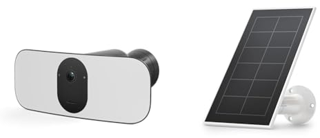Arlo Floodlight Überwachungskamera Aussen WLAN & Zertifiziertes Zubehör, Solarpanel, Kabel 2.4m, Wetterfest