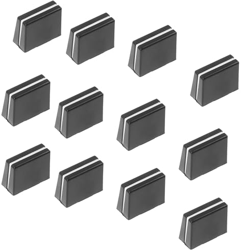 Taicols Pack of 12 Fader Caps, Fader Caps, Mixer Slider Fader Buttons for Pioneer DJM350, 400, 500, 700, 750, 800, 850, 900NEXUS, 900SRT, 900NXS2, 2000, 2000nexus (Black)