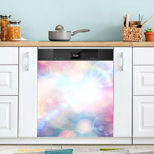 Sunshine Circle Colorful Rainbow Dishwasher Covers with Magnetic Clean Dirty Magnetic Refrigerator Covers Kitchen Appliance Cabinet Decor 23 x 26 Inch