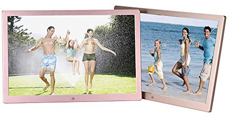 ADaga 17-Zoll-MI-Werbemaschine, intelligente Diashow, E-Alben, MP3/MP4-Videoplayer, Wandmontage aus Metall mit Displayständer, schwarz (Roségold)