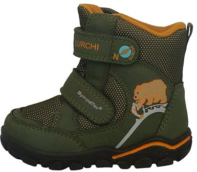 Lurchi 63L1083008 Schneestiefel, Moss Green-Yellow, 24 EU Weit