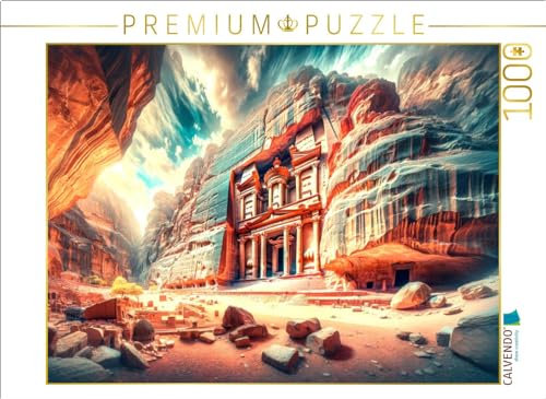 CALVENDO Puzzle Petra - Das rosa Stadtjuwel (Neues Weltwunder) In Jordanien | 1000 Teile Lege-Größe 64 x 48 cm Foto-Puzzle für glückliche Stunden