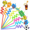 Paille en Plastique Reutilisable Pailles Réutilisables Spirale Enfant 16 Pièces Paille Décorations de Fête Football Forme Bouclée Pailles Boire en Plastique pour Cocktail Jus de Lait Café (Football)
