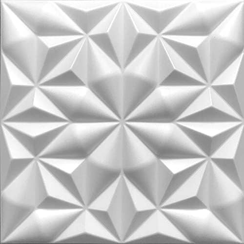Deccart - 3D Wandpaneele 50x50 cm - Paneele Wand Wall Panels Deko Wandverkleidung Innen Panel Deckenverkleidung Decke Deckenpaneele Platten Styropor EPS-Polystyrol Onyx 12 m², 48 Stück,weiß