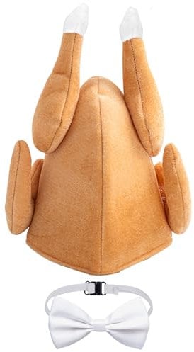AUNGCSHE Hähnchen Kostüm Lustige Hüte, Hähnchen Mütze mit Weiß Fliege, Halloween Weihnachten Ostern Party Dekoration Kostüm Zubehör für Festival Cosplay Jungen Mädchen Erwachsene Kind