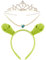 3Pcs Halloween Haarreif Damen Mädchen Plüsch Monster Ohren Haarreif Grün Oger Kostüm-Zubehör Kristall Halskette Tiara Krone Haarschmuck Haarreif Fasching Karneval Erwachsene Kinder Cosplay Accessoires