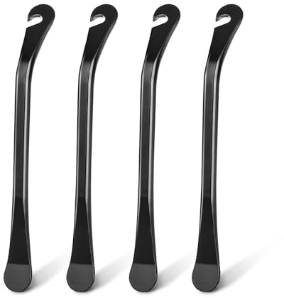 ONEBOOM Reifenheber Fahrrad,4 Stück Stahl Mantelheber Fahrrad,Hart und Haltbar,Ergonomisches Design,Montagehebel für die Reparatur von Fahrradreifen-Schwarz
