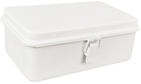 jojofuny Vintage Metal Tool Box Lockable and Storage Container for Crafts and Tools Cold Rolled Elegant Design for Home Workshop Use