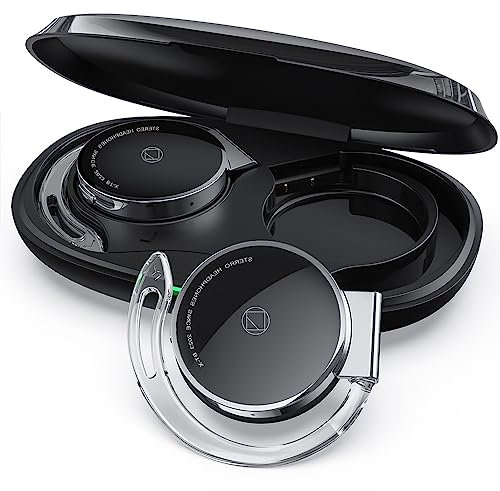 BEVCEFCC Wireless Earhooks On Headphones Bluetooth 5.3 with Mic, Over Ear Earphones, Clip On Earbuds for Travel