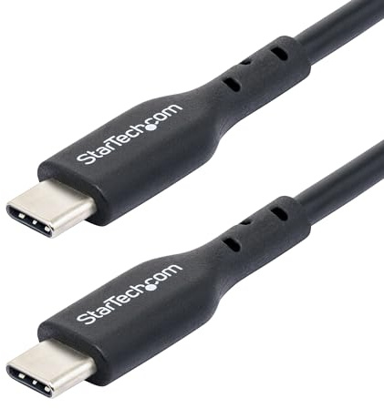 StarTech 3m USB-C Ladekabel, 60W (3A) PD, USB 2.0, Schwarz (USB2CC3MBKE) | Laden & Synchronisieren, Laptop-Ladekabel, TPE-Mantel, Vernickelte Stecker, RoHS-konform