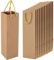 Wine Bottle Gift Bags 12Pcs Brown Heavy Duty Wine Bottle Bags with Handle Reusable Wine Tote Bag Premium Paper Gift Bag for Housewarming Birthday Anniversary Wedding Dinner Party(Kraft)