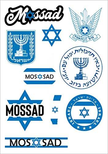 Daged Mossad Aufkleber Karte 10 Stück - PKW Auto Motorrad Biker Flagge Fahne Vinyl AK