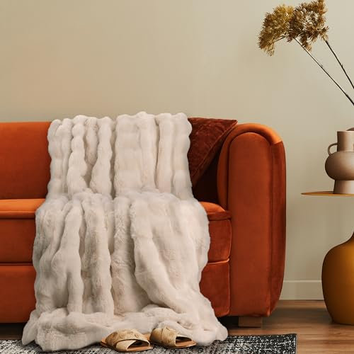 Paco Home Deko Wohnzimmer Decke Kuscheldecke Tagesdecke Waschbar Boho Aesthetic Sofadecke Schlafzimmer Modern Flauschig Waschbar, Farbe:Creme, Größe:200x240cm