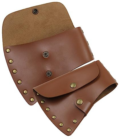 DOITOOL 2pcs Leather Cover Protective Sleeve Outdoor Portable Sheath for Camping and Forestry Axes with Large and Small Sizes