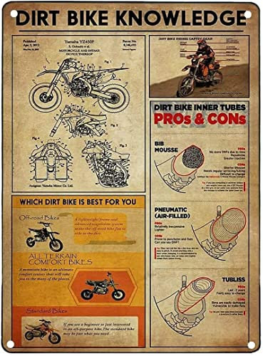 Oudrspo Vintage Dirt Bike Wissen Badezimmer Man Cave Poster Metall Aluminium Blechschild 8x12 Zoll Wanddekoration