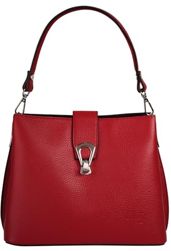 Cluty Umhängetasche Echt Leder Damen Made in Italy | elegante City Bag | Shopper mit Drehverschluss