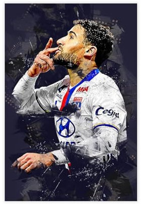 GJHTQLP Nabil Fekir Leinwand-Poster, Schlafzimmer-Dekor, 30 x 45 cm