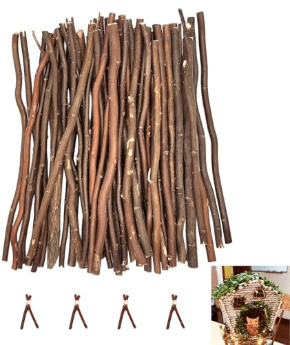 Holzstäbchen zum Basteln, 50 Stück Holzblock Sticks, 20 cm Langen 0,5-0,6 cm im Durchmesser Holzstäbchen Holzblock, Handwerk zum Basteln, zum Basteln Holz, Braun