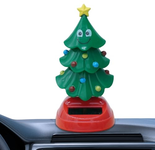 Jouet dansant de Noël à énergie solaire – Figurine alimentée par ABS, ornement Merry Festival, adorable mouvement à collectionner pour décoration | Pour étagère de voiture, comptoir, chambre à coucher