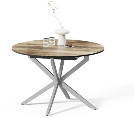 Livinity Esstisch Firenze, Eiche rustikal/Grau, 120 x 120 cm | ausziehbar