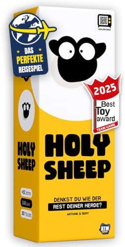 ATM Gaming Holy Sheep - Schwarmdenker oder Einzelgänger - Gesellschaftsspiele für Familie und Erwachsene - Gebt im Team die selbe Antwort - Lustiges und schnelles Kartenspiel - 3-9 Spieler - ab 12