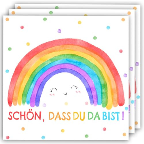 40 Stück Servietten Rainbow,33x33cm Rainbow Servietten Taufe,Papier Servietten Geburtstag,Geburtstagsparty Deko,Deko Partyzubehö für Birthday Partys Birthday,Partys