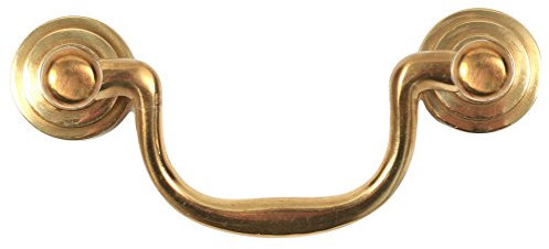 White Hinge Limited Brass Swan Neck Drop Handle - Antique Kitchen/Cabinet/Wardrobe/Dresser/Drawer Pull