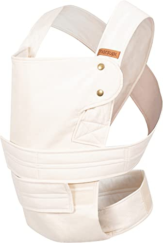 marsupi Babytrage - Neugeborene von der Geburt bis zu 15 kg - Baby Erstaustattung - Klett-Verschluss - Leicht und Kompakt ,Ecru L