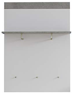 trendteam smart living - Garderobenpaneel Paneel - Garderobe - Street - Aufbaumaß (BxHxT) 80 x 109 x 33 cm - Farbe Beton Stone mit Weiß - 195144235
