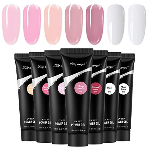 7 St 15 Ml Anself Nail Gel Quick Building Set Nails Extension Gel Kit Poly Nail Gel Starter Set Verlängerungsgel-Nagel-Set, Schnellverlängerungs-Kristallmodellgel UV-Phototherapie-Gel