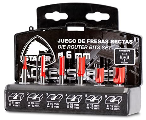Stayer Set 6 fresas rectas