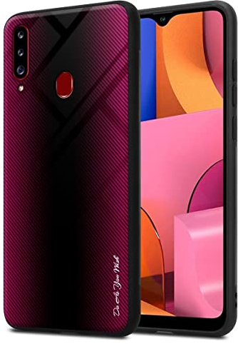 Cadorabo Hülle kompatibel mit Samsung Galaxy A20s Schutzhülle TPU Silikon Case Glas Slim Kratzfest Weiche Gummi mit Rundumschutz Case Hülle für Galaxy A20s in Pink