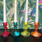 Set Of 4 Coloured Jewel Glass Candlestick Holders Church Candle Table Decoration